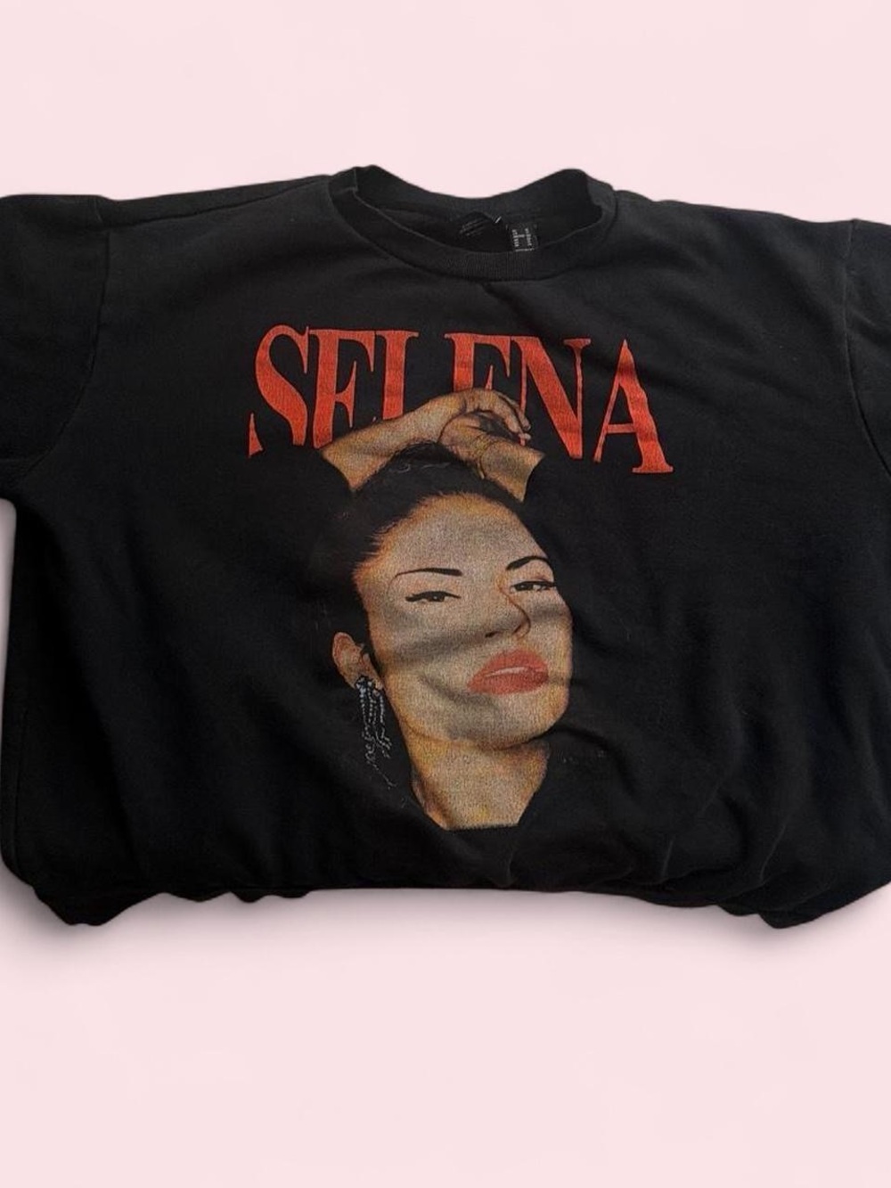 Selena Graphic Black Sweatshirt - Icon Portrait Print